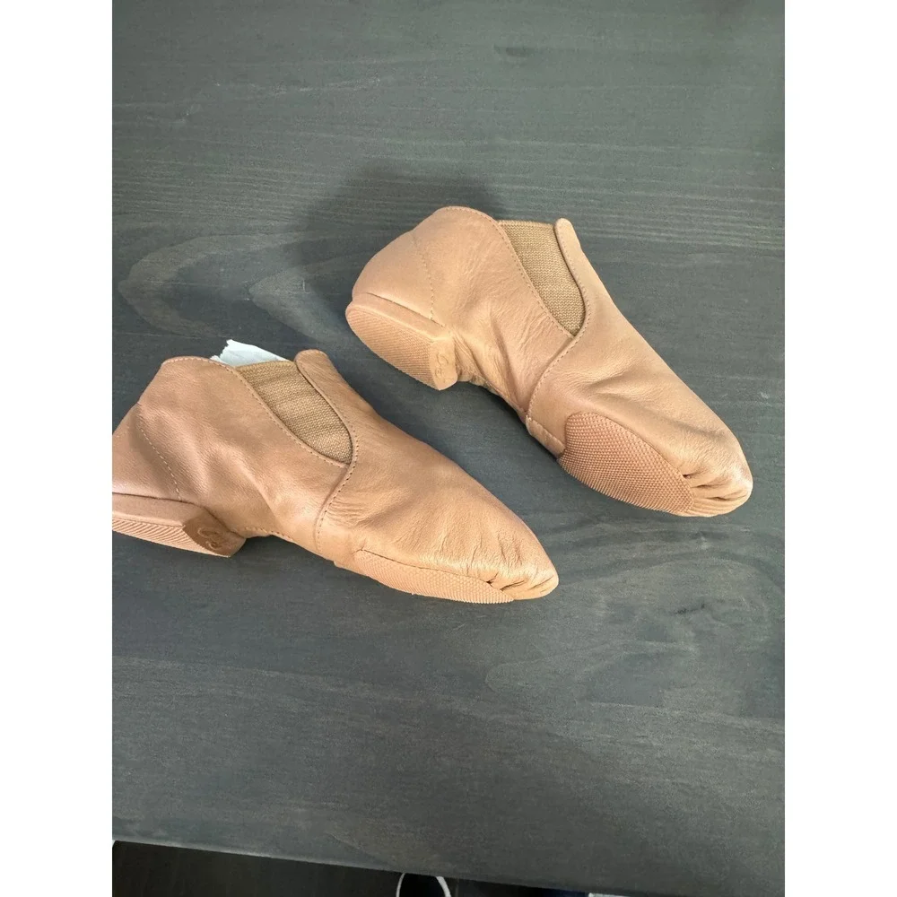 Capezio E-Series Jazz Shoes Tan Leather Slip On Dance Shoes‎ EJ2 Kids 12M